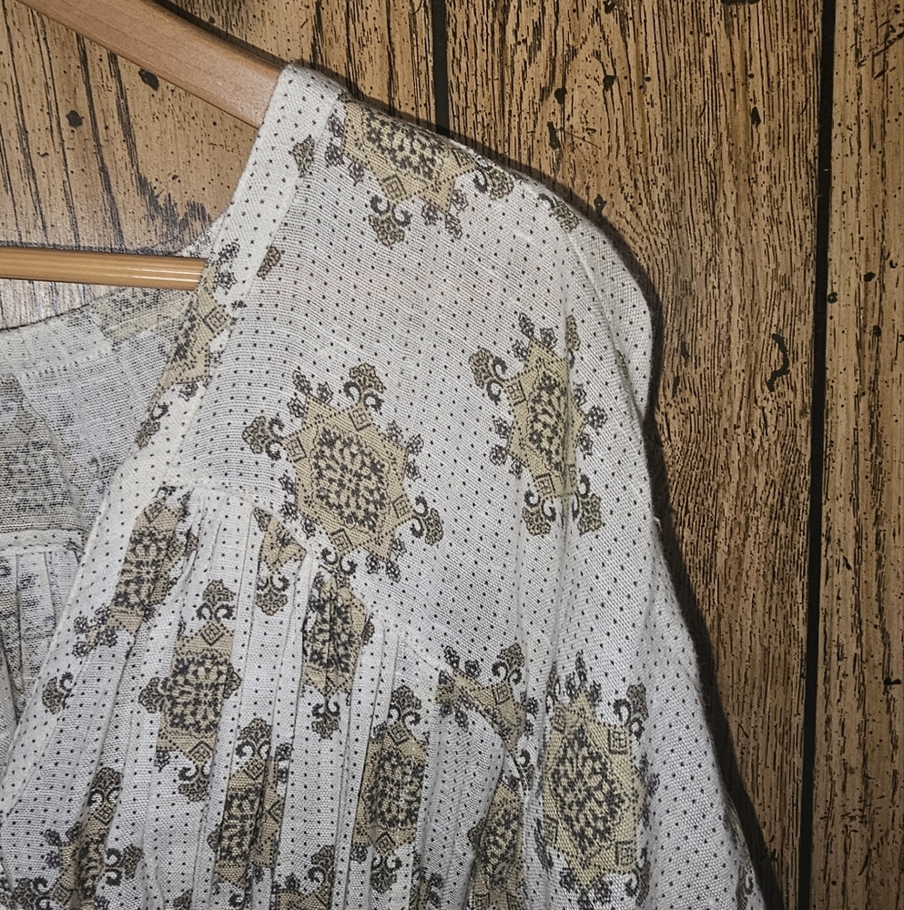 FREE PEOPLE X REVOLVE Oasis Boho Kimono Sleeve Maxi Dress Vanilla Combo - Small - Picture 10 of 12
